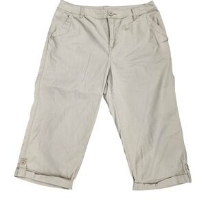 Christopher and Banks Womens Capri Pants Beige Size 8 Cotton Spandex Stretch